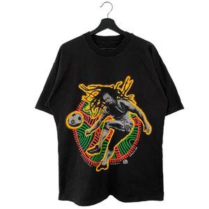 Vintage 1996 Bob Marley double-sided soccer graphic tee black mens size large